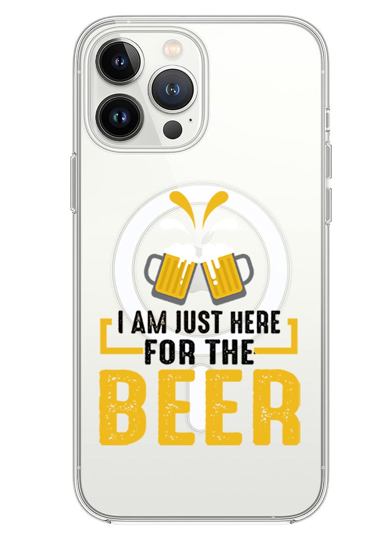 Magnetic Case for iPhone 13 Pro Max 6.7-inch Compatible with MagSafe Wireless Charging, Shockproof Phone Bumper Cover Here for Beer black copy