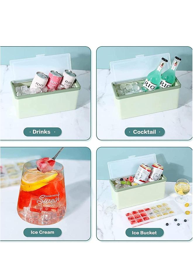 HOMESTAR 3 قطع صواني مكعبات الثلج للفريزر مع غطاء، قوالب سكب سهلة ودلو ومغرفة، 2 سم صانع شفاف، مصاصة - Image 5