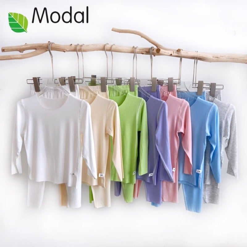 Children'S Long-Sleeve And Long-Pants Modal Set, Thin Seamless Pajamas For Boys And Girls, Big Kids' Thermal Underwear - Image 2