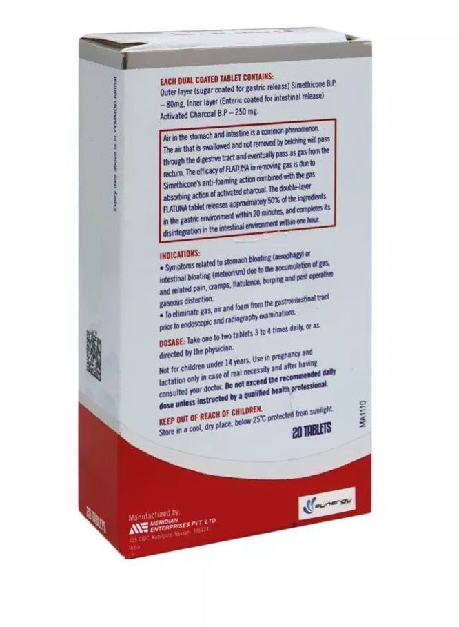 FLATUNA Dual-Coated Effective Gas-Absorbing Tablets 20'S - Image 2