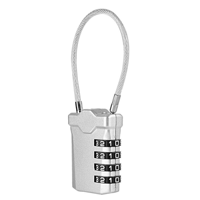 Tsa Approved Padlock: Silver Zinc Alloy, Resettable Combination, Tough Steel Wire Rope - Stylish Design, Mechanical Operation, Secure Luggage Lock for Travel Suitcases & Travelers - Image 2