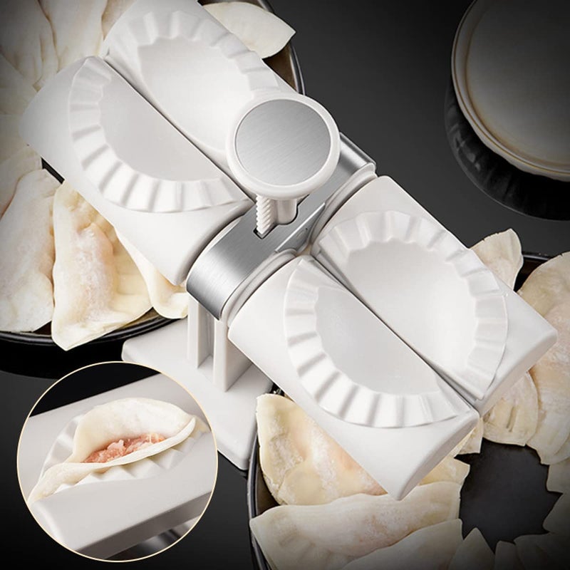 Nityasiddh Nityasiddh Double Head Automatic Dumpling Maker Mold Ghughra Momos Maker Machine Dumpling Maker Press Mould for Gujiya Ghughra Mould Machine Dumpling Puri Press  - Image 3