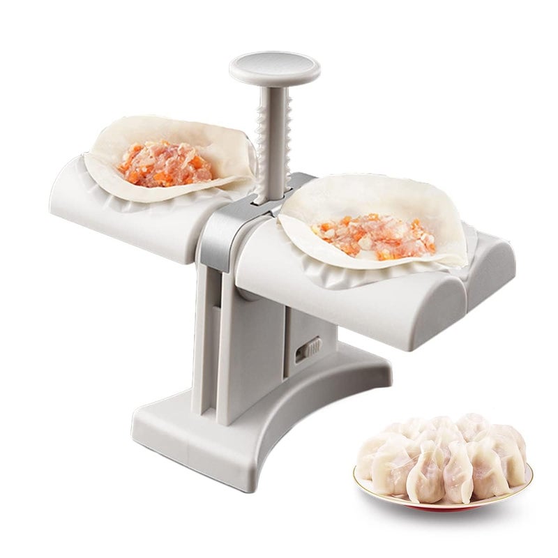 Nityasiddh Nityasiddh Double Head Automatic Dumpling Maker Mold Ghughra Momos Maker Machine Dumpling Maker Press Mould for Gujiya Ghughra Mould Machine Dumpling Puri Press  - Image 1