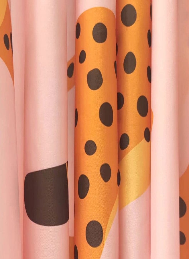 Uokiuki Boho Leopard Fabric Shower Curtain, Tropical Animal Cheetah Shower Curtain for Bathroom, Pink Shower Curtain with Hooks 69 x 70 Inch - Image 5