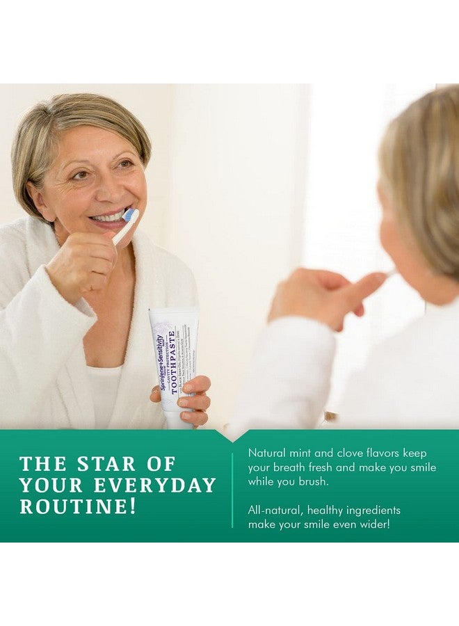 سبرين جين معجون أسنان سبرينجين الطبيعي لتخفيف حساسية الأسنان، بالفلورايد للأسنان الحساسة | معجون أسنان طبيعي لحماية الأسنان من التسوس | عبوة من قطعتين - Image 5