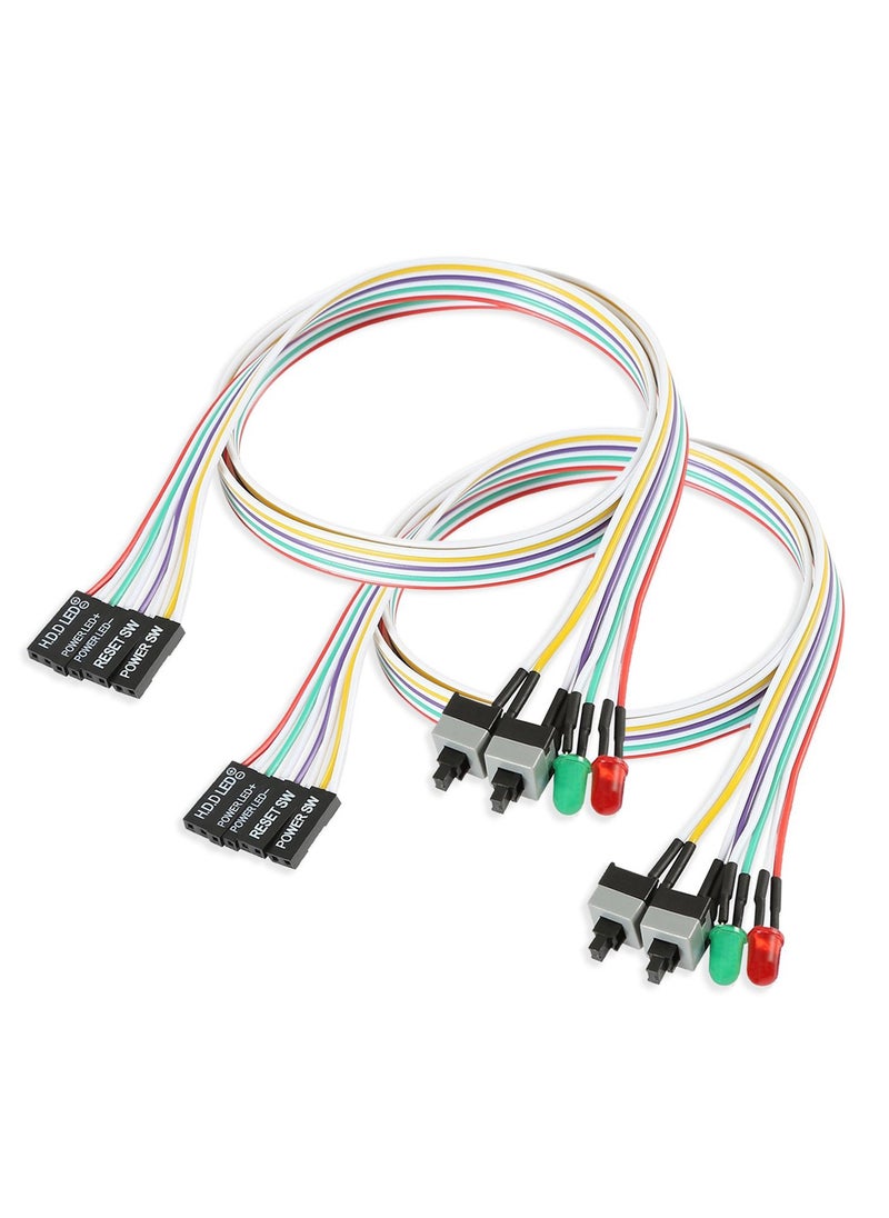 SYOSI - 8Pcs ATX Power Supply Switch Cable, 27 inch LED Light HDD Cable for PC Computer Motherboard, Computer Case Motherboard On/Off Reset Switch Line, Re-Starting Power SW Wire - Image 1