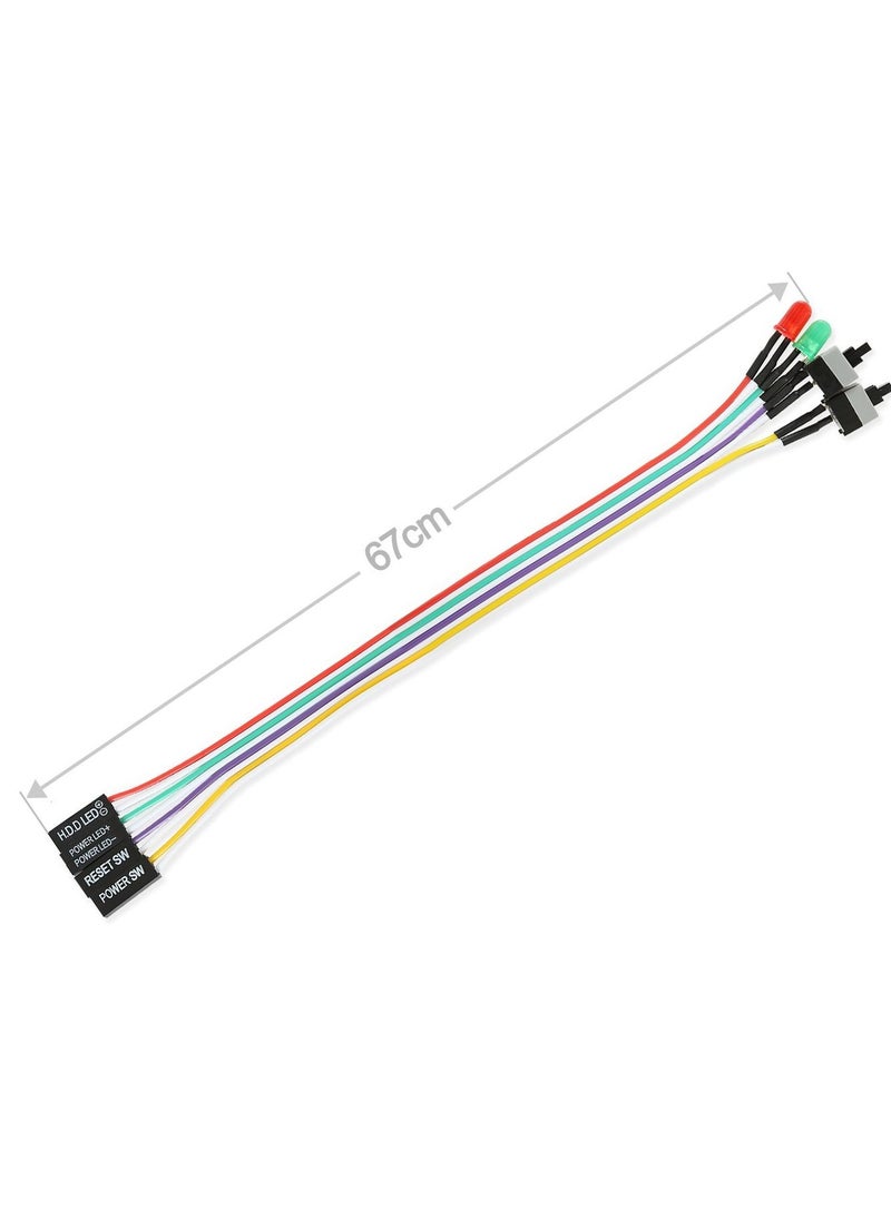 SYOSI - 8Pcs ATX Power Supply Switch Cable, 27 inch LED Light HDD Cable for PC Computer Motherboard, Computer Case Motherboard On/Off Reset Switch Line, Re-Starting Power SW Wire - Image 1