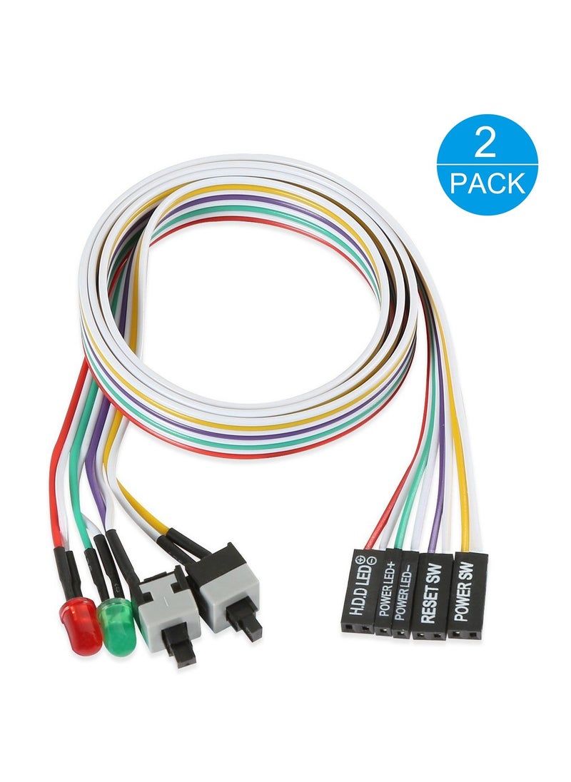 SYOSI - 8Pcs ATX Power Supply Switch Cable, 27 inch LED Light HDD Cable for PC Computer Motherboard, Computer Case Motherboard On/Off Reset Switch Line, Re-Starting Power SW Wire - Image 1