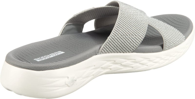 Skechers Women's On-the-GO 600 - Glistening Metallic Mesh Slide Sandals, Silver, 7 - Image 5