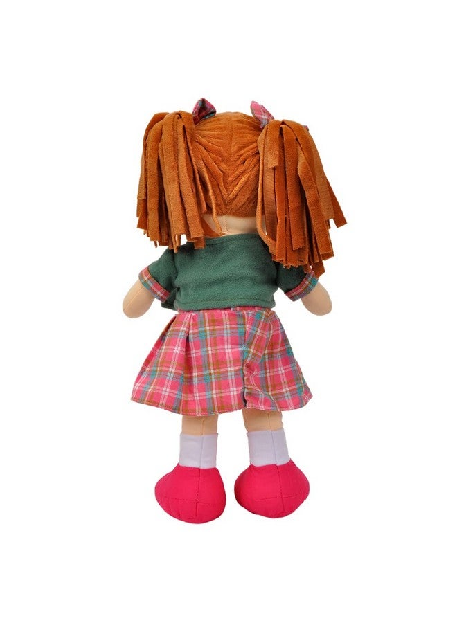 Linzy Toys, 16" Little Sweet Hearts Interactive Soft Plush Rag Doll, Embroidered Face & Removable Clothes (90959), Plaid  - Image 3