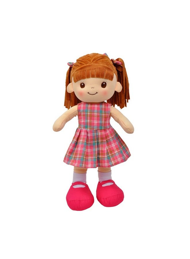 Linzy Toys, 16" Little Sweet Hearts Interactive Soft Plush Rag Doll, Embroidered Face & Removable Clothes (90959), Plaid  - Image 2