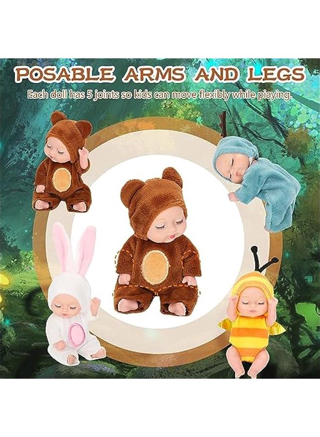 Adorable 12Pcs Mini Baby Dolls 4.5 Inch Lifelike Realistic Baby Toy Dolls Tiny Babies with Animal Clothes Cute Small Baby Doll for Kids Girls Boys Toddlers  Gifts - Image 3