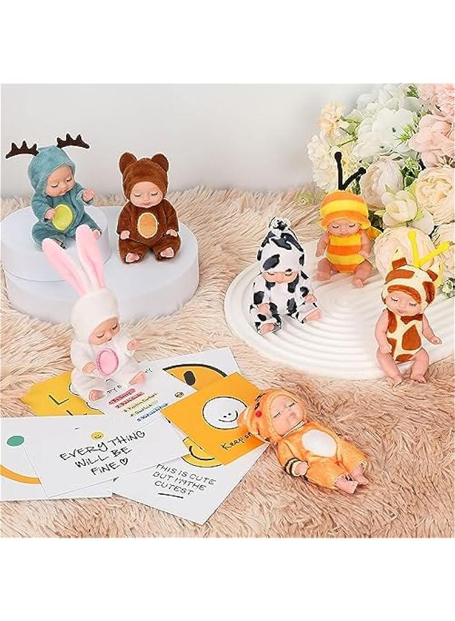Adorable 12Pcs Mini Baby Dolls 4.5 Inch Lifelike Realistic Baby Toy Dolls Tiny Babies with Animal Clothes Cute Small Baby Doll for Kids Girls Boys Toddlers  Gifts - Image 5