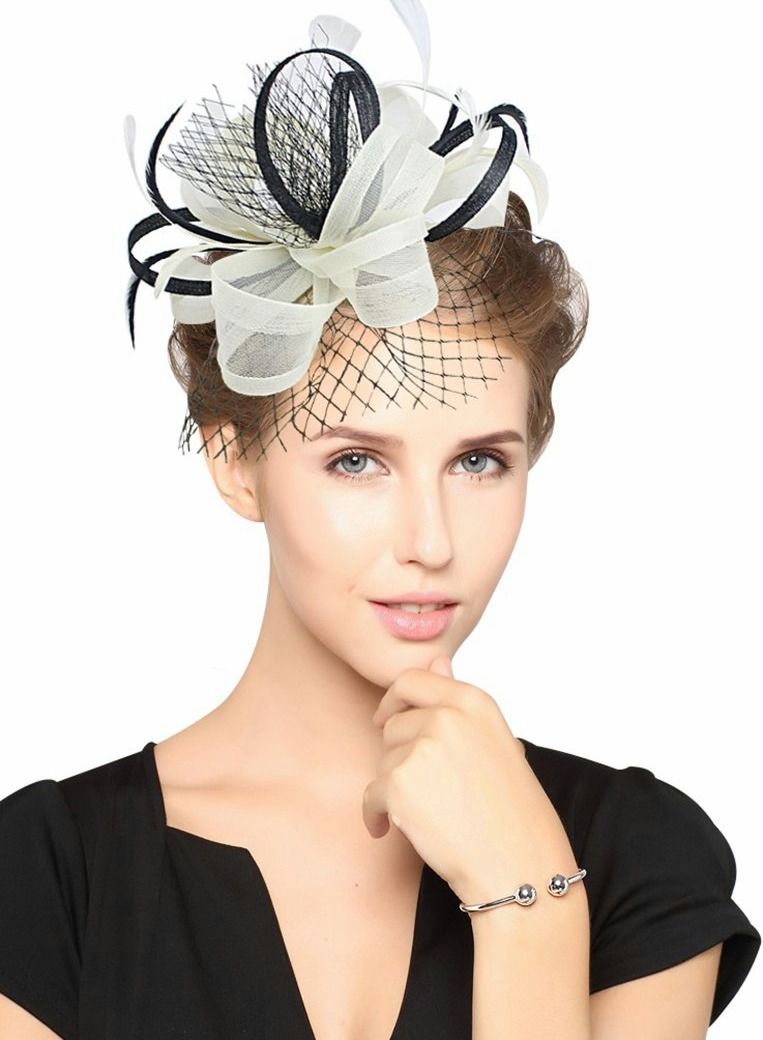 Excefore Fascinators Hat Flower Mesh Ribbons Feathers on a Clip Tea Party Headwear for Girls and Women - Image 2