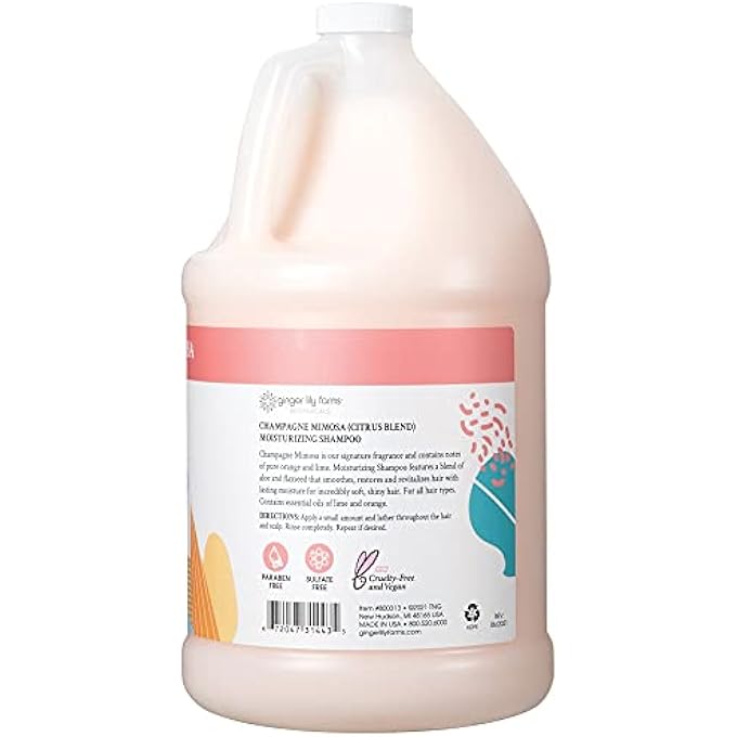 ginger lily farms BOTANICALS MOISTURIZING SHAMPOO FOR ALL HAIR TYPES, CHAMPAGNE MIMOSA, 100% VEGAN & CRUELTY-FREE, CITRUS BLEND SCENT, 1 GALLON (128 FL OZ) REFILL - Image 2