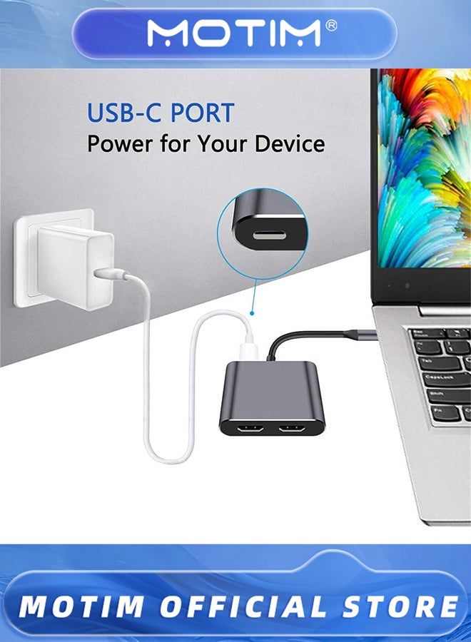 Motim USB C Docking Station USB C Hub HDMI Adapter 4 in 1 Multiport Dongle with Dual HDMI USB C 60W PD Port USB3.0 for Windows & Android & Mac Book Pro Air & USB C Laptops - Image 4