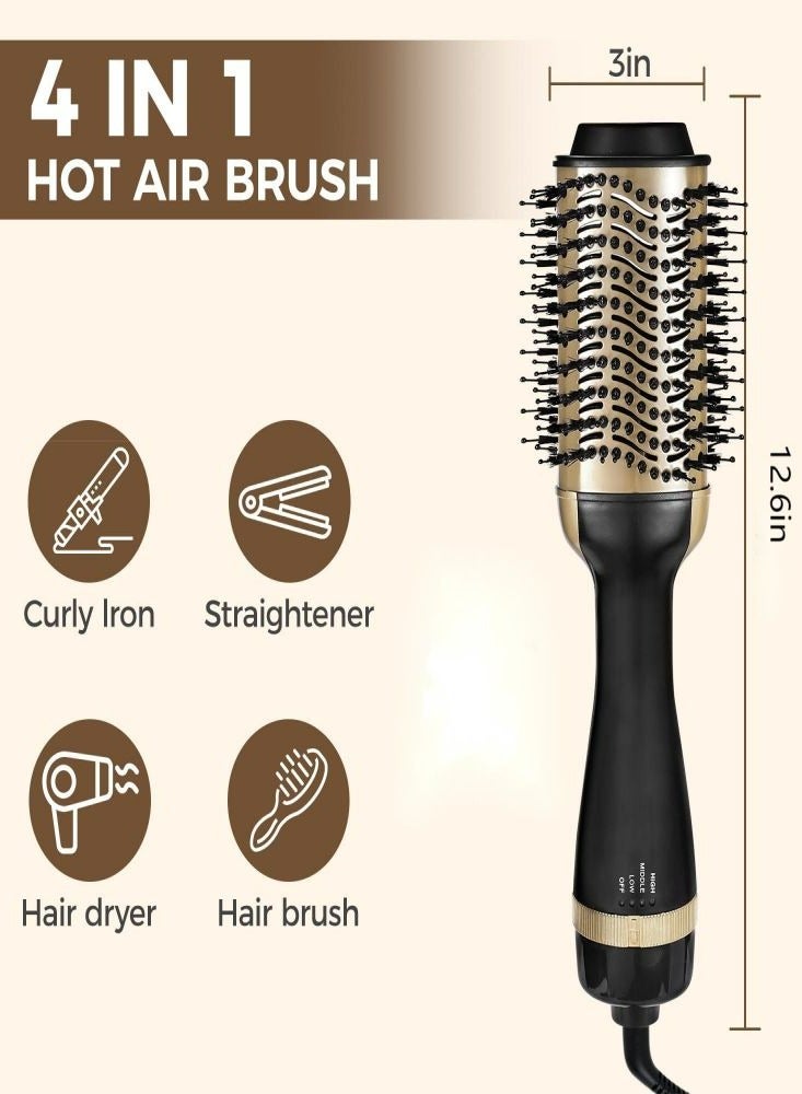 Loquat Hot Air Brush Dryer and Styler Negative Ionic 4 in 1 Hair Dryer Volumizer for All Hair for Women Men for Home Travel Gift - Image 2