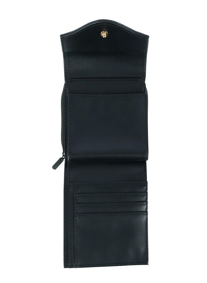 Buxton Heiress Leather Zip Purse, Black, One Size - Image 4