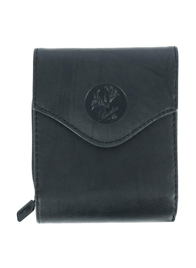 Buxton Heiress Leather Zip Purse, Black, One Size - Image 1