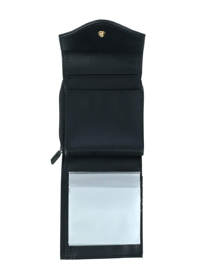 Buxton Heiress Leather Zip Purse, Black, One Size - Image 3