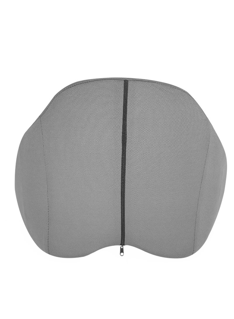 3 اكس ار وسادة دعم قطنية مريحة من إسفنج الذاكرة باللون الرمادي 3XR لمقعد السيارة والكرسي المكتبي والمنزل والسفر وسادة ظهر تقويمية لتخفيف آلام أسفل الظهر وتصحيح وضعية عرق النسا مع غطاء قابل للغسل وقابل للتهوية - Image 3