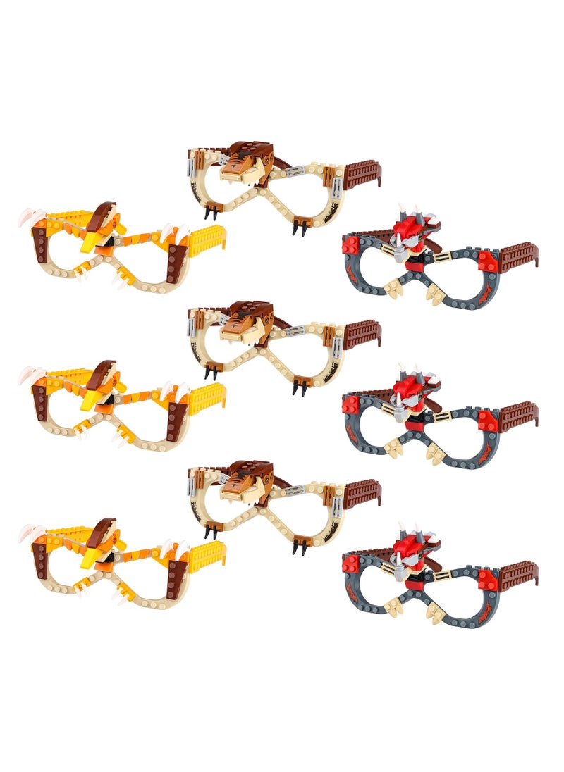 Excefore Building Blocks Glasses Kits, 9Pcs Building Blocks Party Bag Fillers, DIY Creative Eyeglasses Toys, Funny Party Glasses Decoration, for Kids Party Favour  - Image 3