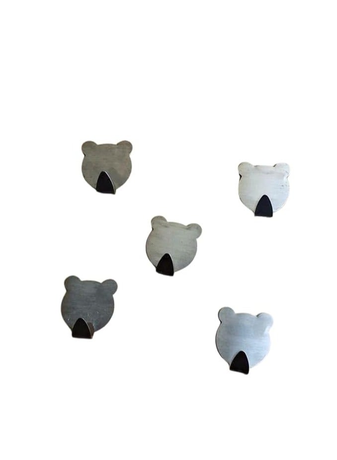 Self Adhesive Stainless Mini Hooks (Dobe 5 Pieces) - Image 1