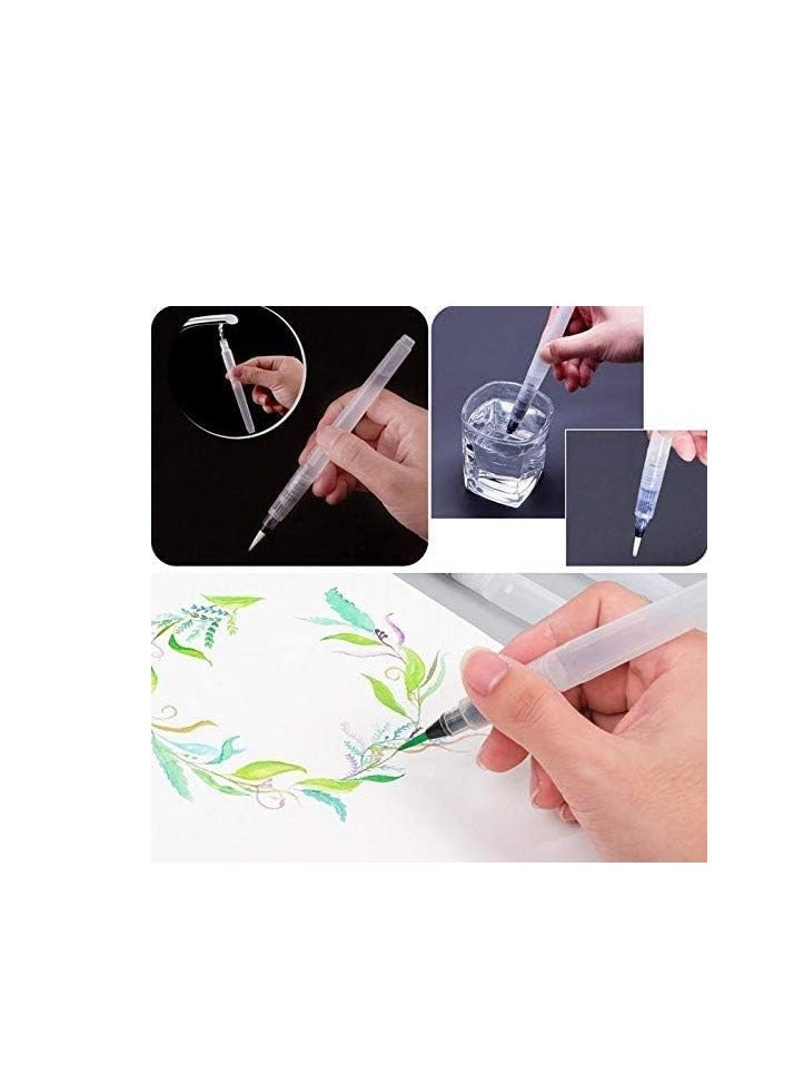 Premify Watercolor Brush Pen Paintbrush Pack of 12 - Assorted Nibs. Refillable Ink and Water Brush Pens for Watercolour Acrylic Art/Painting, Colour Blending and Calligraphy Brushes, Artists Brushpens  - Image 4