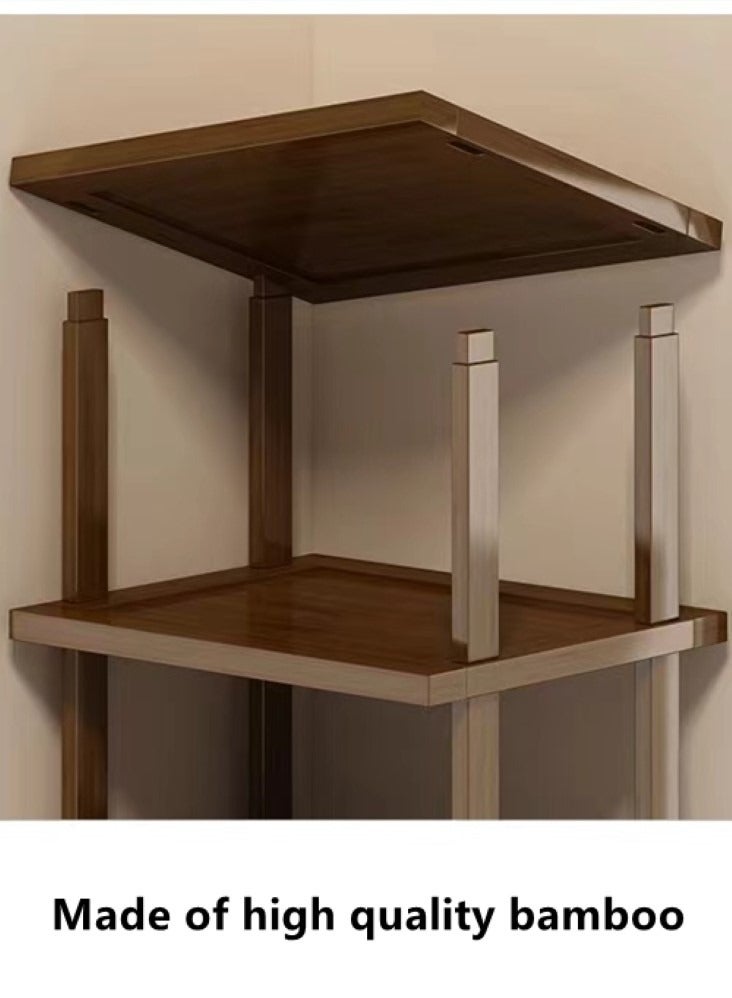 كوتيس 7 طبقات رف أحذية منظم بني طبيعي 25x23x109 سم - Image 2