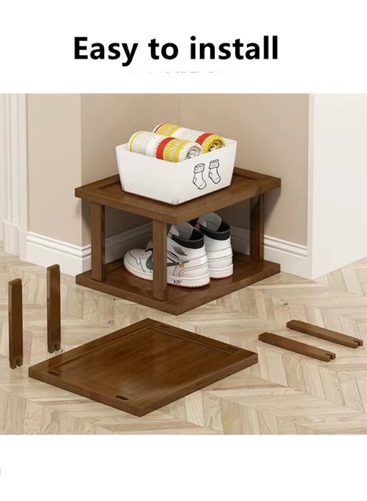 كوتيس 7 طبقات رف أحذية منظم بني طبيعي 25x23x109 سم - Image 4