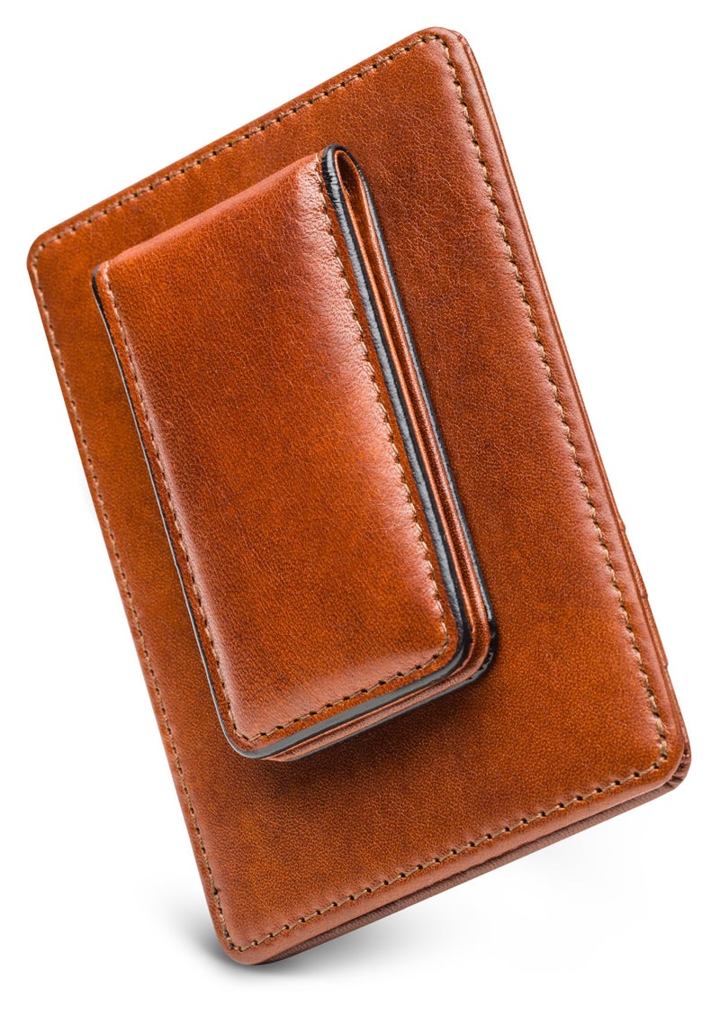 Bosca Old Leather RFID Blocking Front Pocket Wallet with Magnetic Money Clip - Leather Wallet for Men - Image 3
