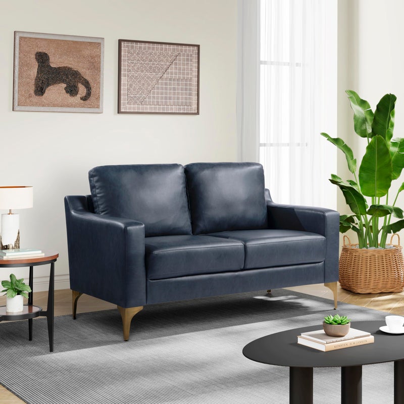 Serta Triton Navy Blue Loveseat