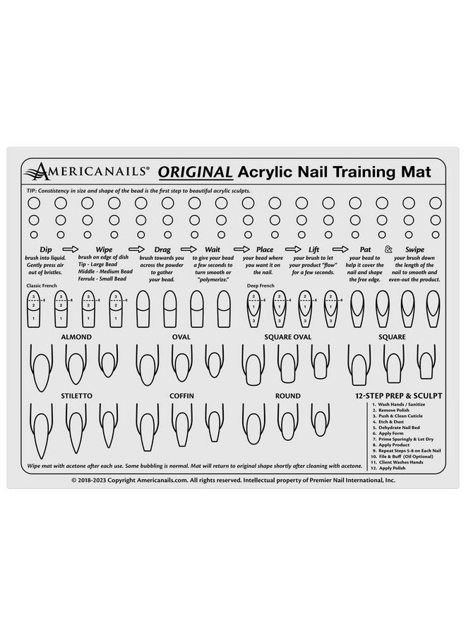 AMERICANAILS .COM Americanails Acrylic Nail Training Mat - Silicone Trainer Sheet for Application Practice, Flexible Roll Up Pad Template for Acrylic Fingernails, Learn How to Apply Acrylic Nails - Image 3