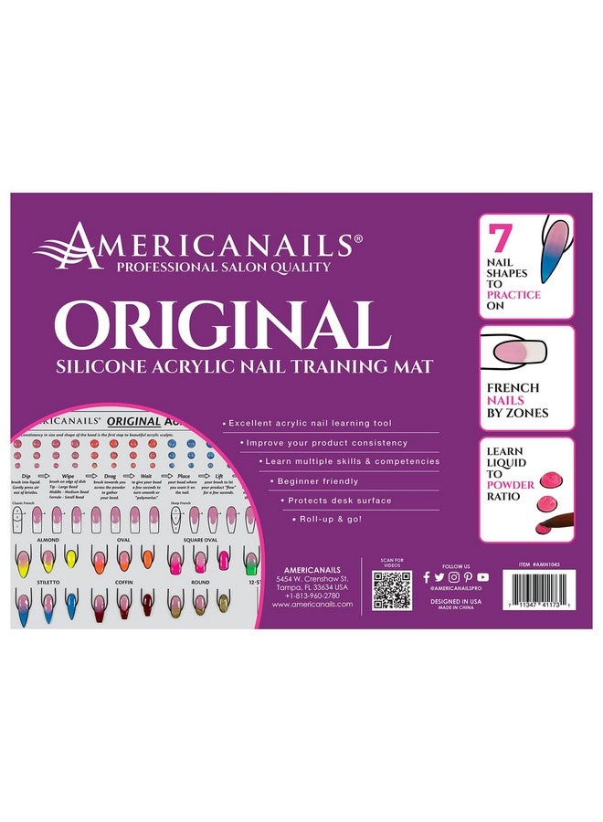 AMERICANAILS .COM Americanails Acrylic Nail Training Mat - Silicone Trainer Sheet for Application Practice, Flexible Roll Up Pad Template for Acrylic Fingernails, Learn How to Apply Acrylic Nails - Image 2