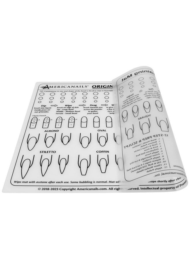 AMERICANAILS .COM Americanails Acrylic Nail Training Mat - Silicone Trainer Sheet for Application Practice, Flexible Roll Up Pad Template for Acrylic Fingernails, Learn How to Apply Acrylic Nails - Image 4