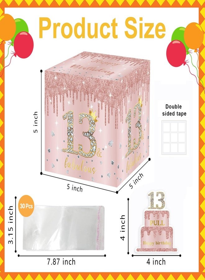 GOLDCROW 13th Birthday Money Box Cash Gifts for Girls, Surprise Money Gift Boxes with Pull Out, Rose Gold, Small - Image 2