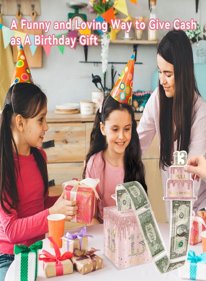 GOLDCROW 13th Birthday Money Box Cash Gifts for Girls, Surprise Money Gift Boxes with Pull Out, Rose Gold, Small - Image 4