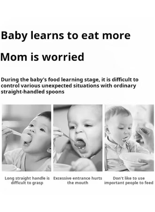 Baby Fork and Spoon Set, Stainless Steel Utensils Cutlery Kit with Travel Safe Carry Case for Toddler Self Feeding Learning,Baby Spoon and Fork Set for Baby Led Weaning Self-eat Training  - Image 3