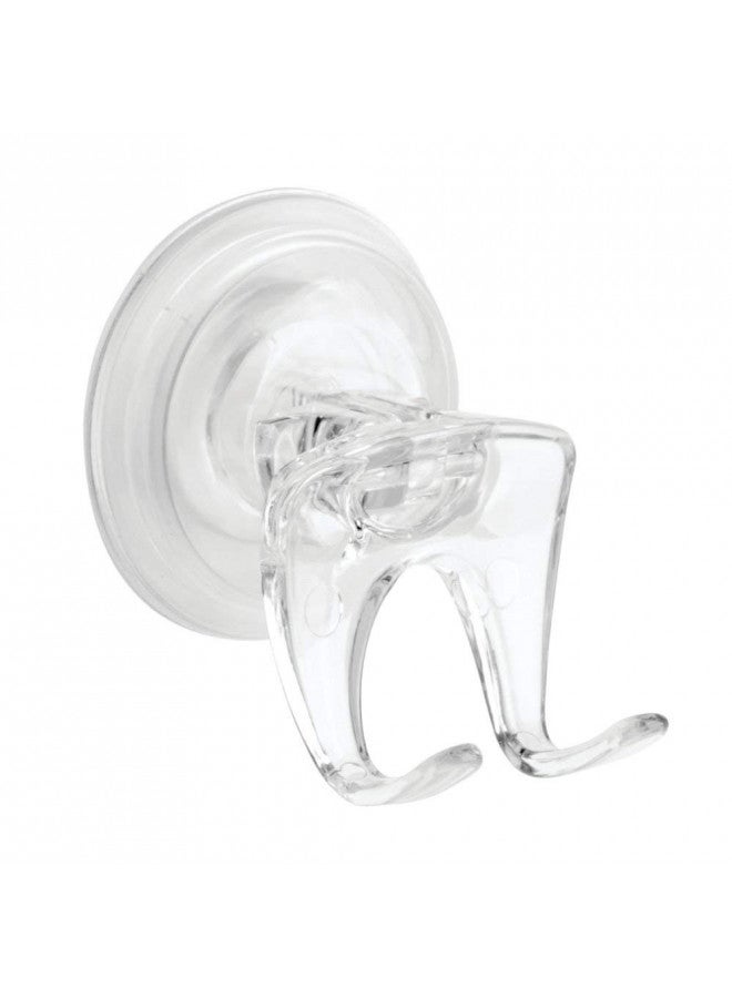 iDesign Plastic Power Lock Suction Bathroom Shower Hooks for Razor, Loofah, Wash Cloth, 2.25" x 2.25" x 2.5", Clear - Image 2