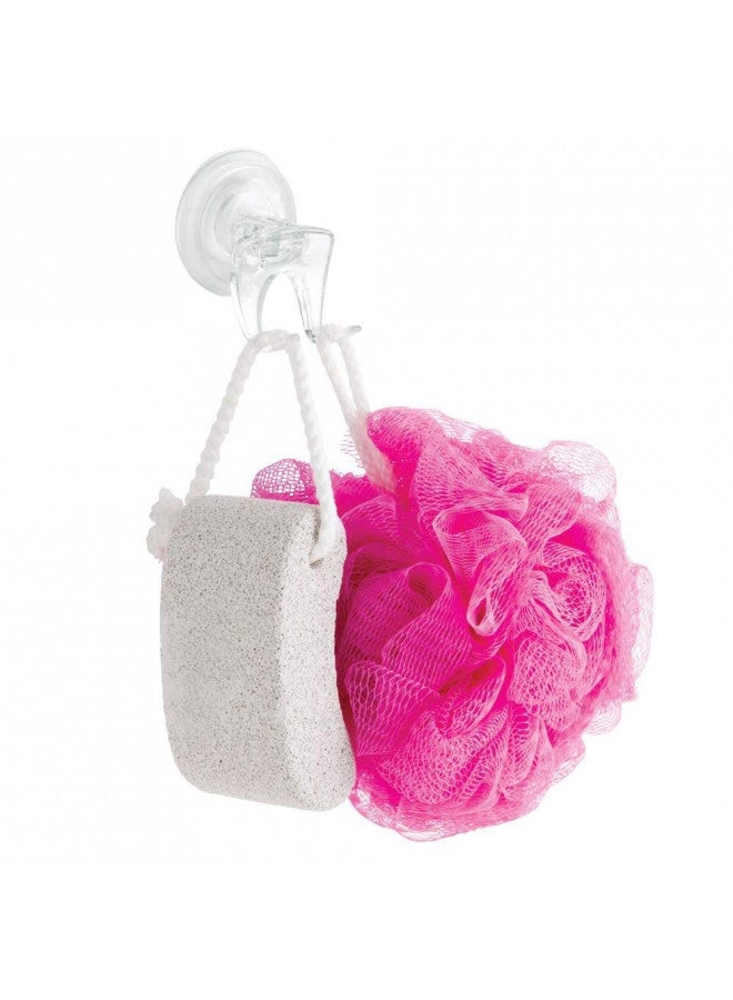 iDesign Plastic Power Lock Suction Bathroom Shower Hooks for Razor, Loofah, Wash Cloth, 2.25" x 2.25" x 2.5", Clear - Image 4