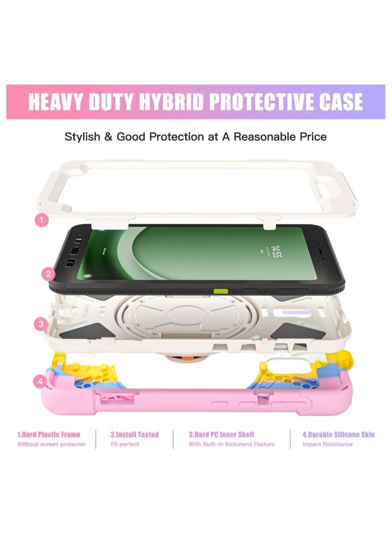 general Protective Case for Galaxy Tab Active 5 2024 / Active 3 2020 8.0-inch, Full Body Rugged Drop Proof Hybrid Shockproof Case with 360° Rotating Stand and Hand Strap  - Image 3