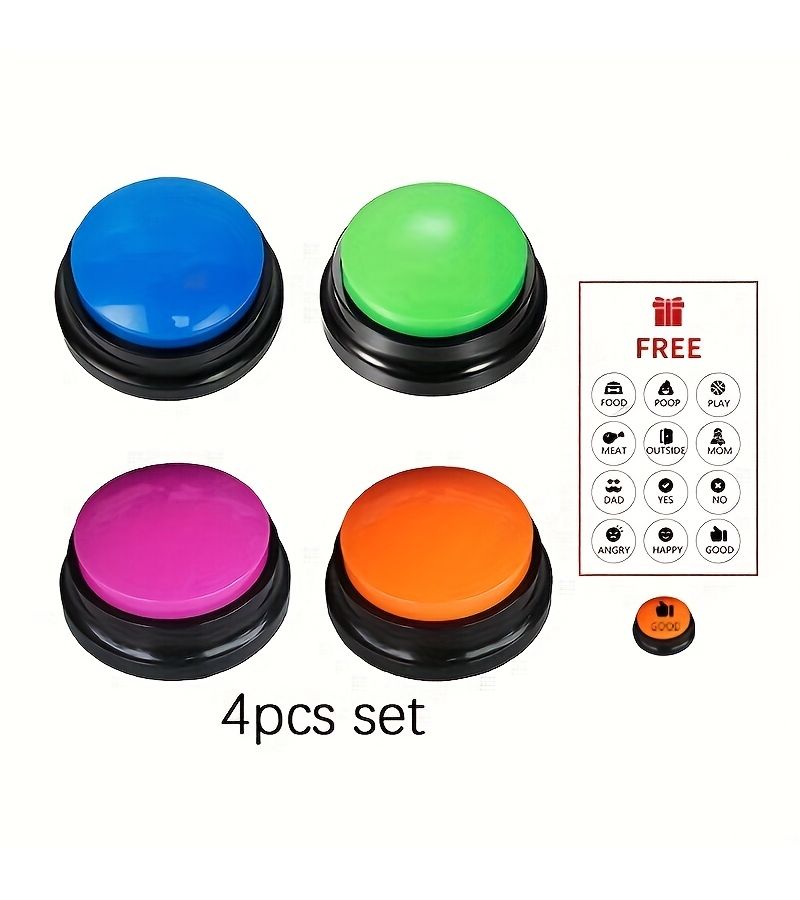 4 Pcs Dog Talking Buttons Interactive Pet Voice Recording Training Toys For Communication Development - Image 4