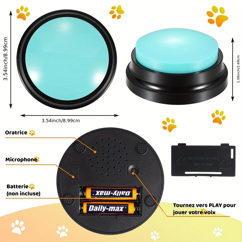 4 Pcs Dog Talking Buttons Interactive Pet Voice Recording Training Toys For Communication Development - Image 3