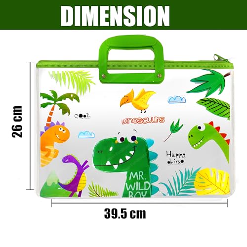 FunBlast Transparent Folder Bag with Zipper Lock & Handle - Pack of 2 Cartoon Print Clear Bag for Certificate, Paper & Documents Holder Bag, School Office Stationary Organizers Bag (Unicorn) - Image 3