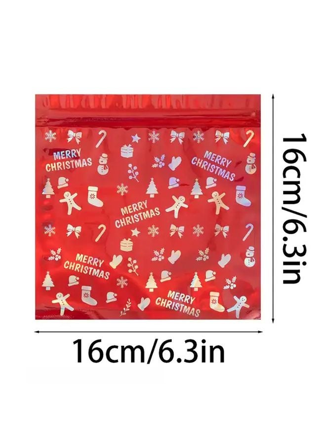 ٢٠ قطعة أكياس هدايا عيد الميلاد قابلة لإعادة الاستخدام ومحكمة الإغلاق شفافة لتخزين هدايا الحفلات والعطلات - Image 4