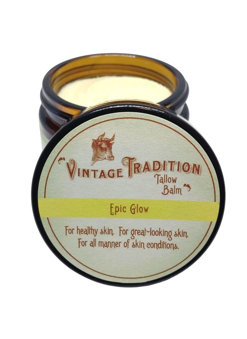 vintage tradition - Vintage Tradition Epic Glow Beef Tallow Balm  Glow Boosting Moisturizer with Lavender Oil Myrrh Oil Manuka Face Oil and Fish Oils  Beef Tallow for Skin Care from Head to Toe 2 fl oz - Image 1