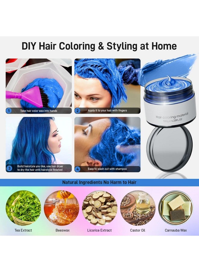 Spdoo Blue Temporary Hair Dyetemporary Hair Color Waxnatural Washable Hair Dye Temp Hair Color For Women Men Kids Party Cosplay Halloween - Image 4