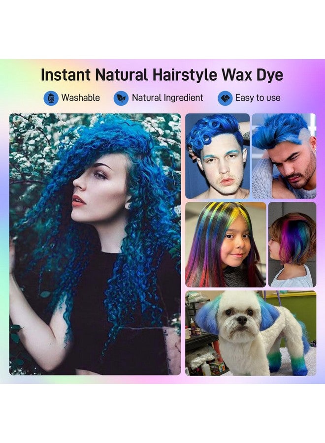 Spdoo Blue Temporary Hair Dyetemporary Hair Color Waxnatural Washable Hair Dye Temp Hair Color For Women Men Kids Party Cosplay Halloween - Image 3