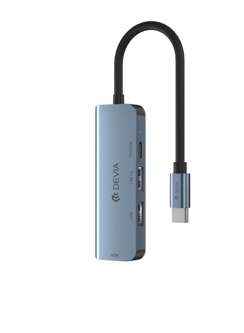 devia 4 in 1 Adapter; Type-C to USB & PD Adapter with HDMI HD Cable; SD TF Card Reader Slot, USB 3.0 Compatible with iPhone 15; MacBook Pro/Air, Galaxy S23; iPad Pro 2021 - Image 2