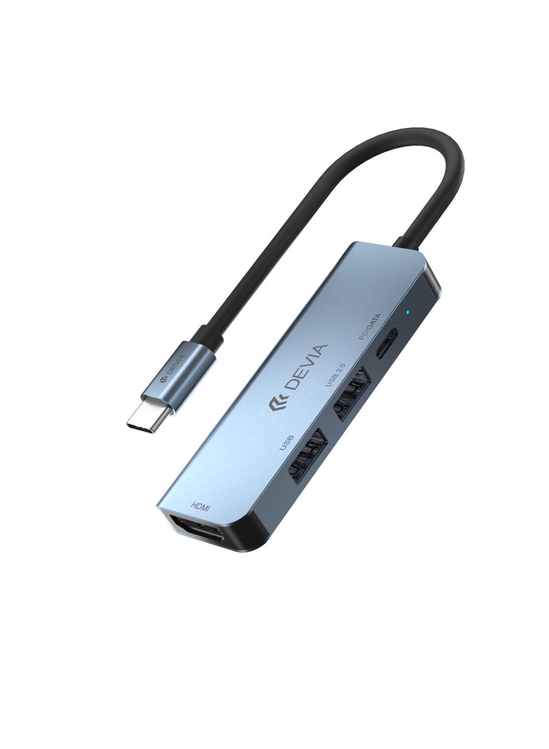 devia 4 in 1 Adapter; Type-C to USB & PD Adapter with HDMI HD Cable; SD TF Card Reader Slot, USB 3.0 Compatible with iPhone 15; MacBook Pro/Air, Galaxy S23; iPad Pro 2021 - Image 3